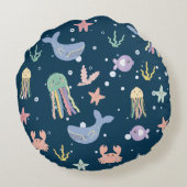 Schattig marien leven naadloos patroon rond kussen (Achterkant)