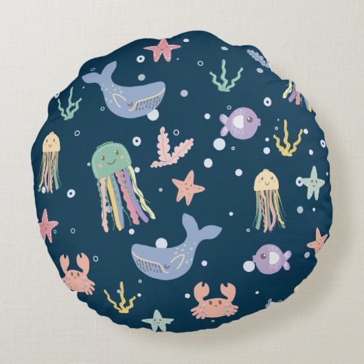 Schattig marien leven naadloos patroon rond kussen (Achterkant)