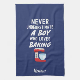 Schattig marineblauw bakgeschenk voor kinderen kle theedoek