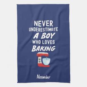 Schattig marineblauw bakgeschenk voor kinderen kle theedoek