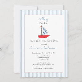 Schattig maritiem bootje baby jongen baby shower kaart
