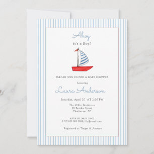 Schattig maritiem bootje baby jongen baby shower kaart