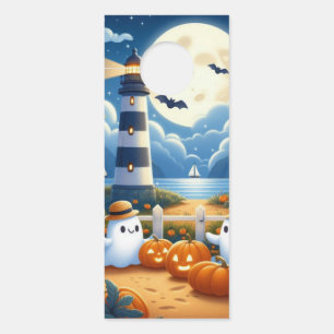 Schattig, maritiem/kust Halloween spookje/pompoene Deurhanger