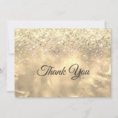 Schattig marmer kunst gouden faux glitter bedankkaart (Voorkant)