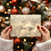 Schattig marmer kunst gouden faux glitter bedankkaart