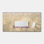 Schattig marmer kunst gouden faux glitter bureaumat (Keyboard & Muis)