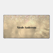 Schattig marmer kunst gouden faux glitter bureaumat (Voorkant)