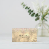 Schattig marmer kunst gouden faux glitter visitekaartje (Staand voorkant)