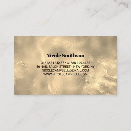 Schattig marmer kunst gouden faux glitter visitekaartje (Achterkant)