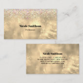 Schattig marmer kunst gouden faux glitter visitekaartje (Voorkant / Achterkant)