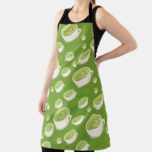 Schattig Matcha Latte Patroon verliefd Schort (Insitu)