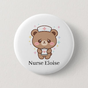 Schattig Medisch Mascotte Rond Badge Met Naam Ronde Button 5,7 Cm