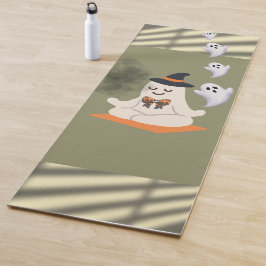Schattig Mediterend Spookje met Heksenhoed Yogamat