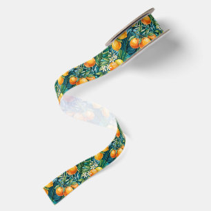 Schattig Mediterraan Oranje Citroen Aquarel Citrus Satijnen Lint