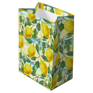 Schattig mediterraan zomer citroen fruit kunstpatr medium cadeauzakje