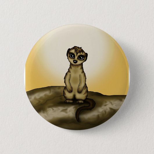 schattig Meerkat Ronde Button 5,7 Cm (Voorkant)