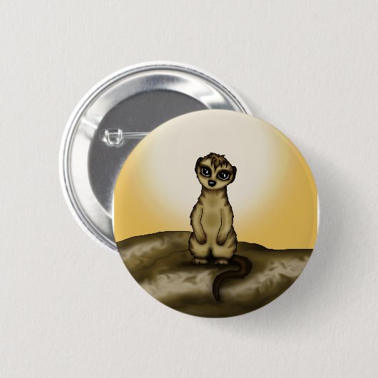 schattig Meerkat Ronde Button 5,7 Cm (Voorkant /achterkant)