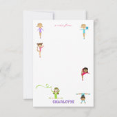 Schattig Meerkleurig Turnen Meisje Notitiekaartje (Voorkant)