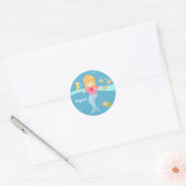 Schattig Meerminisje Onder de Zee Ronde Sticker (Envelop)