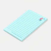 Schattig Meerminnetje Aangepaste Teal Omrande Stra Post-it® Notes (Schuin)
