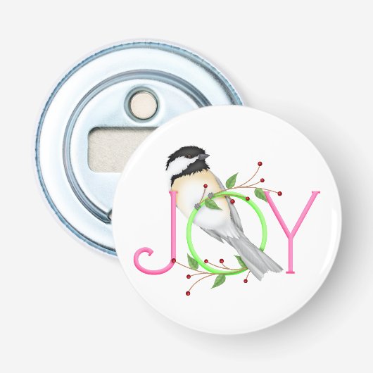 Schattig Meesje "Vreugde" Button Flesopener (Voorkant)