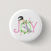 Schattig Meesje "Vreugde" Ronde Button 3,2 Cm (Voorkant)
