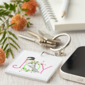 Schattig Meesje "Vreugde" Sleutelhanger (Voorkant Rechts)