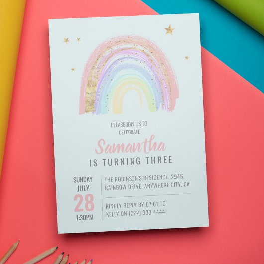 Schattig Meisje Abstract Regenboog Verjaardag Elke Kaart