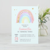 Schattig Meisje Abstract Regenboog Verjaardag Elke Kaart (Staand voorkant)