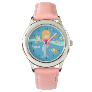 Schattig Meisje als Zeemeermin Onder de Zee Dieren Horloge