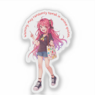 Schattig Meisje Anime Meisje Sticker – “Waarschuwi