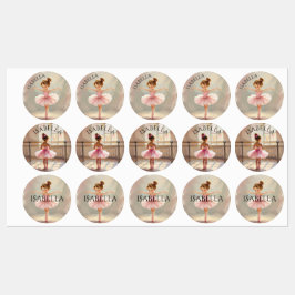 Schattig Meisje Ballerina in Roze Tutu Labels