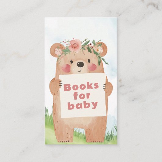 Schattig meisje Beer "Boeken in plaats van Kaarten (Voorkant)