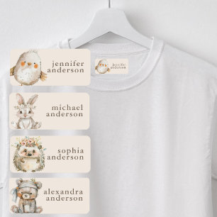 Schattig Meisje Boho Bloemige Dieren Waterdichte N Labels