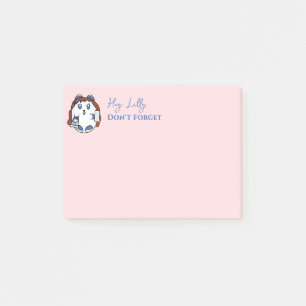 Schattig meisje cartoon grappige zegswijze blozen post-it® notes