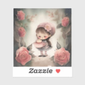 schattig meisje cartoon stickers (Vel)