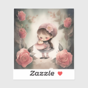 schattig meisje cartoon stickers