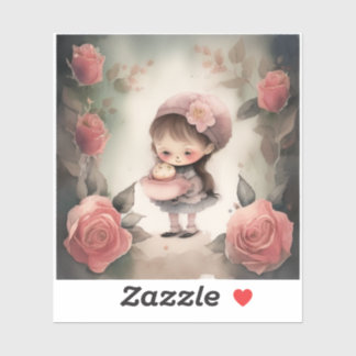 schattig meisje cartoon stickers