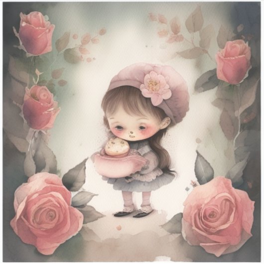 schattig meisje cartoon stickers (Voorkant)