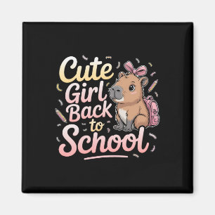 Schattig Meisje Ck Naar School Capyra Eerste Dag V Magneet