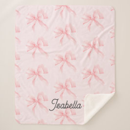 Schattig meisje Coquette Roze Strik Sherpa Deken