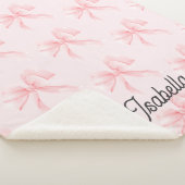 Schattig meisje Coquette Roze Strik Sherpa Deken (3/4)