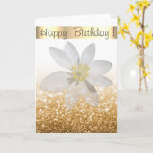 Schattig meisje, Daisy, Glittery, Bokeh, persoonli Kaart (Gele Bloem)