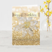 Schattig meisje, Daisy, Glittery, Bokeh, persoonli Kaart (Gele Bloem)