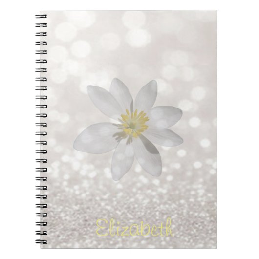 Schattig meisje, Daisy, Glittery, Bokeh, persoonli Notitieboek (Voorkant)