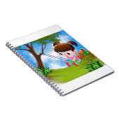 schattig meisje dat aan de slag gaat notitieboek (Rechterzijde)
