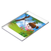 schattig meisje dat aan de slag gaat notitieboek (Linkerzijde)