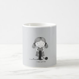 Schattig Meisje dat Brei I Love Breien Koffiemok