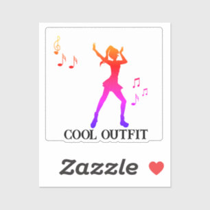 Schattig meisje dat danst met muzieknoot-k-pop sticker