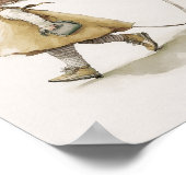 Schattig meisje dat in dinosaurus wandkunst poster (Hoek)